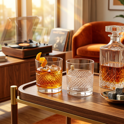 Elegant Textured Rocks Glasses Set of 6