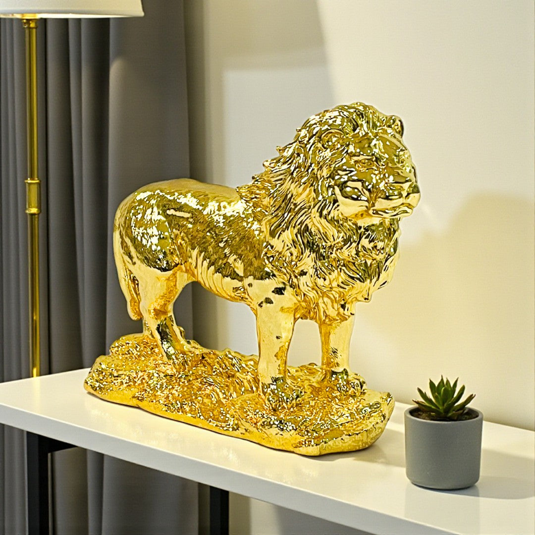 Golden Lion Modern Decorative Showpiece