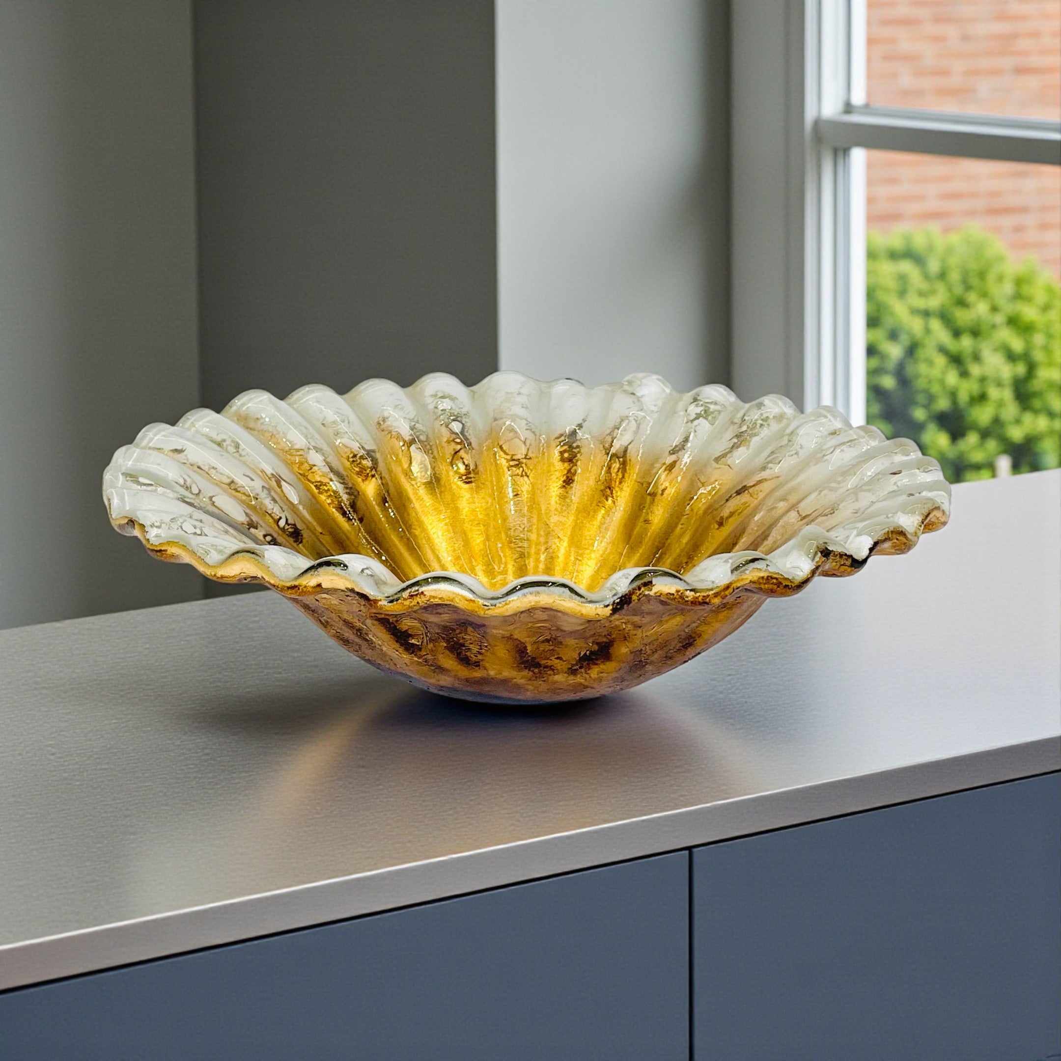 Luxury Gold Glass Bowl  Italy Edition