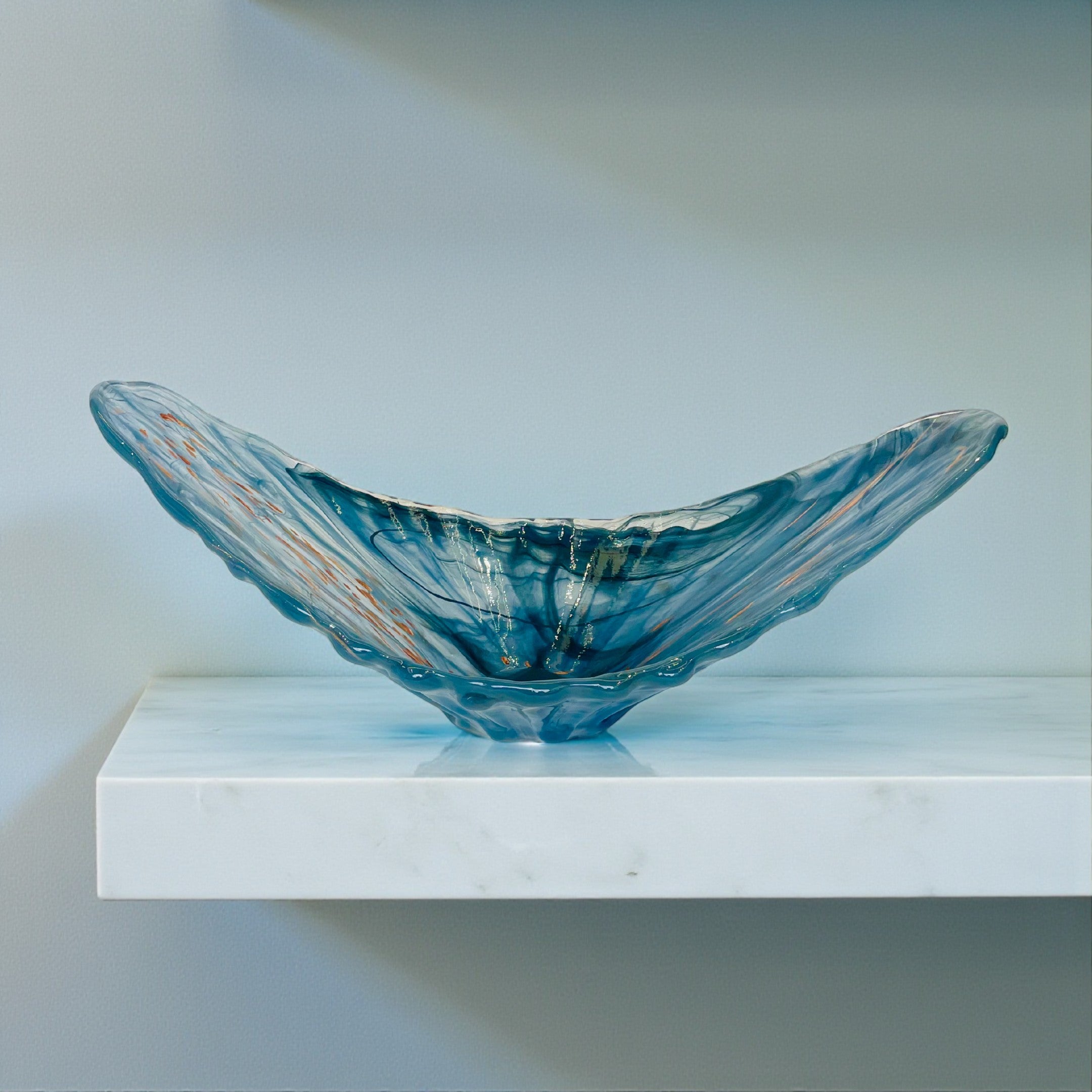 Italian Blue Glass Bowl
