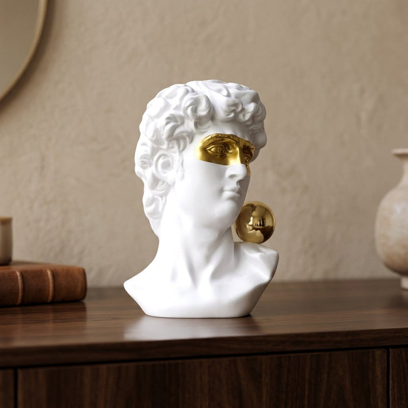 Modern Renaissance David Bust Statue
