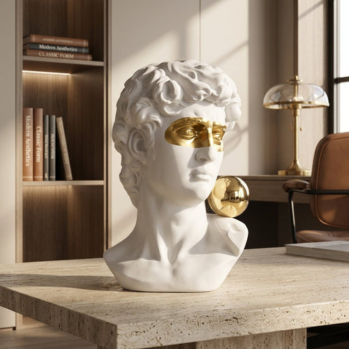 Modern Renaissance David Bust Statue