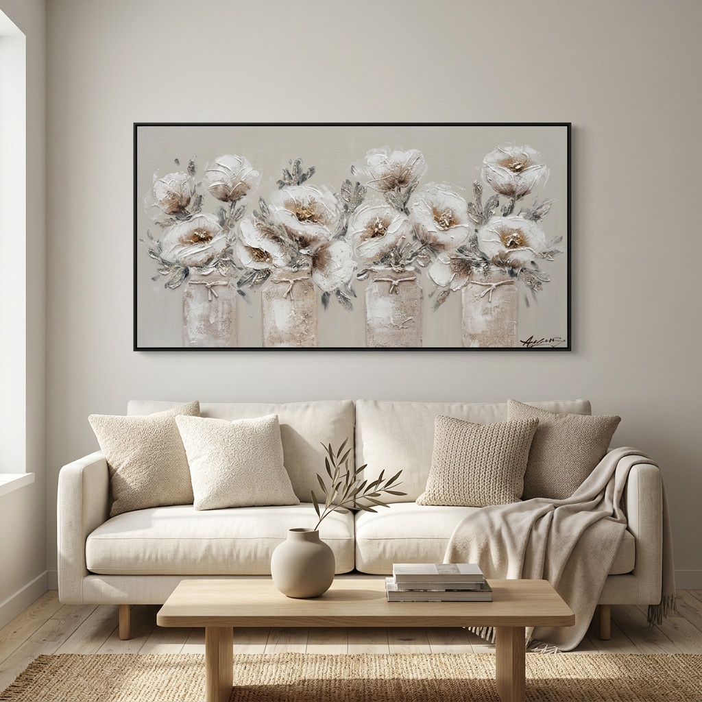 Rustic Bloom Textured Canvas Art