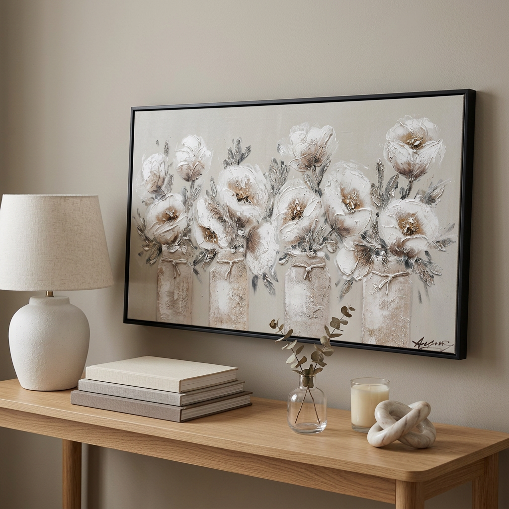 Rustic Bloom Textured Canvas Art
