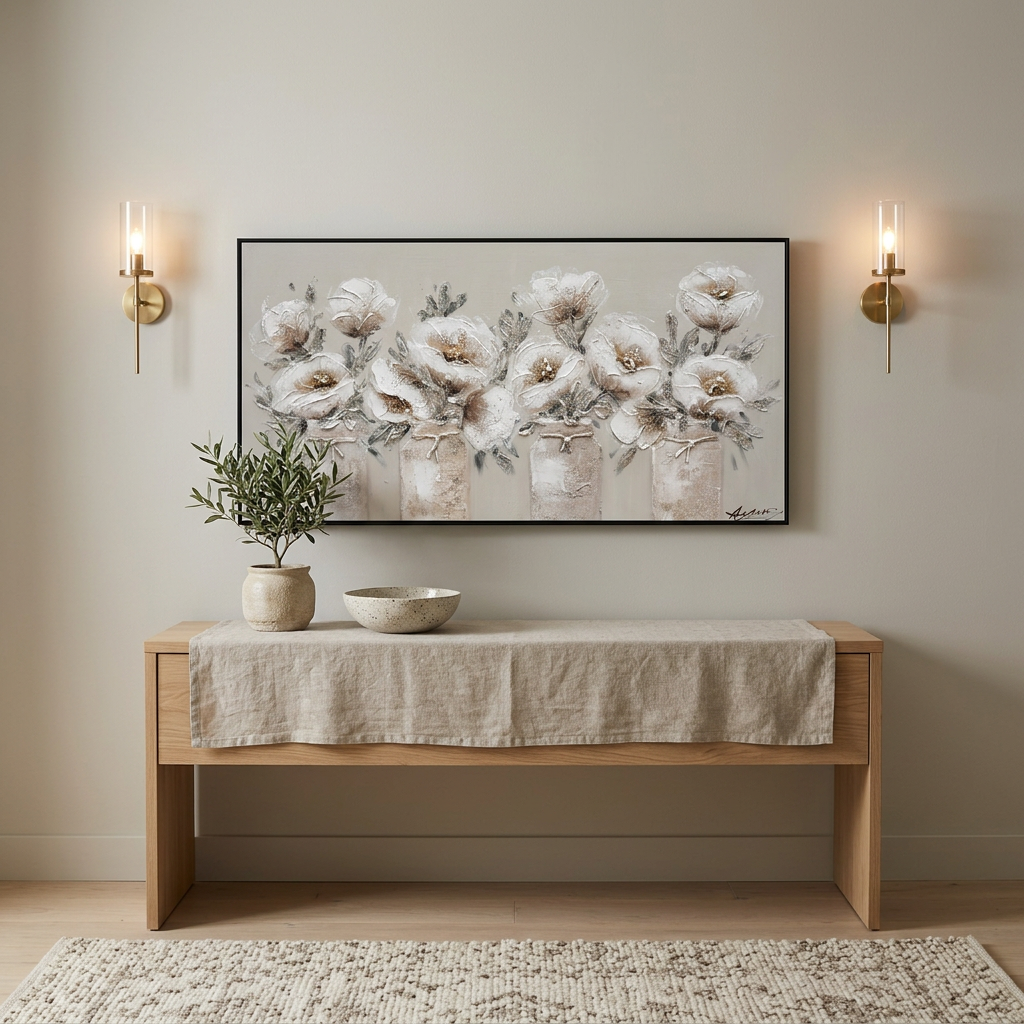 Rustic Bloom Textured Canvas Art