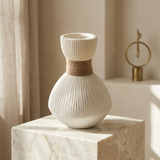 Bulb Textured Vase with Jute Detail