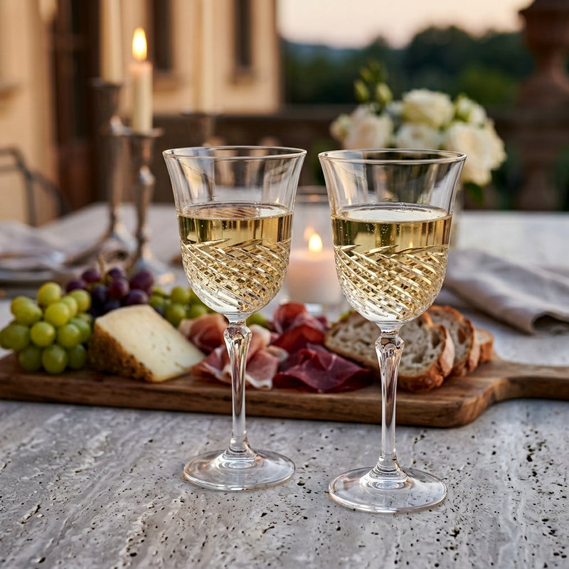 Luxury Italian Crystal Wine Glasses Set of 4