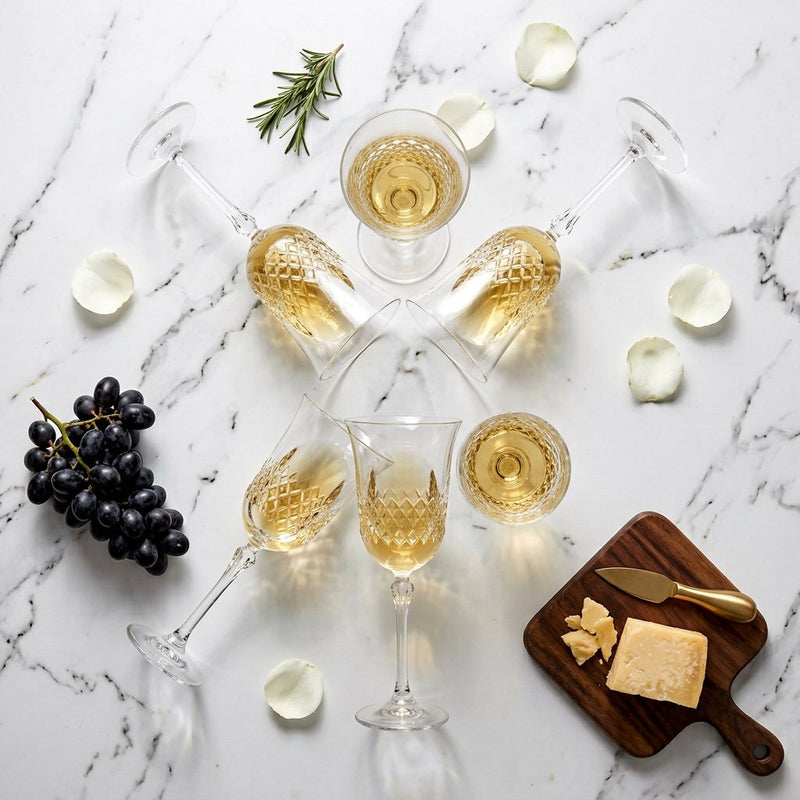 Luxury Italian Crystal Fine Dining Wine Glasses Set of 4