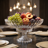 Elegant Glass Fruit Bowl with Pedestal Stand 12 Inch