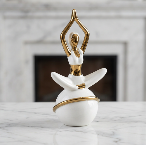 Elegant Standing Lotus Yoga Figure Sculpture