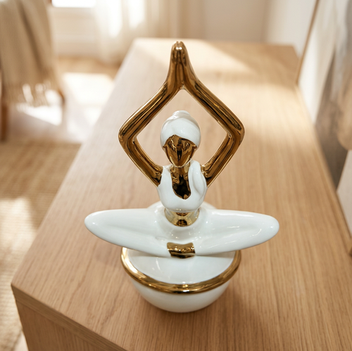 Elegant Standing Lotus Yoga Figure Sculpture