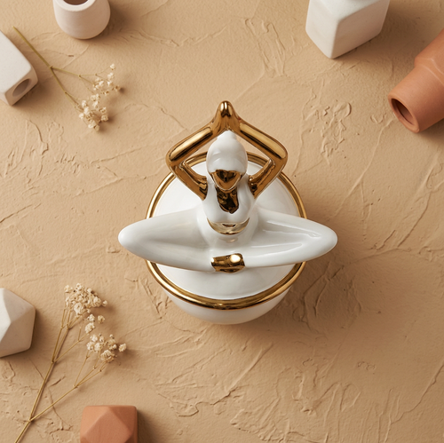Elegant Standing Lotus Yoga Figure Sculpture