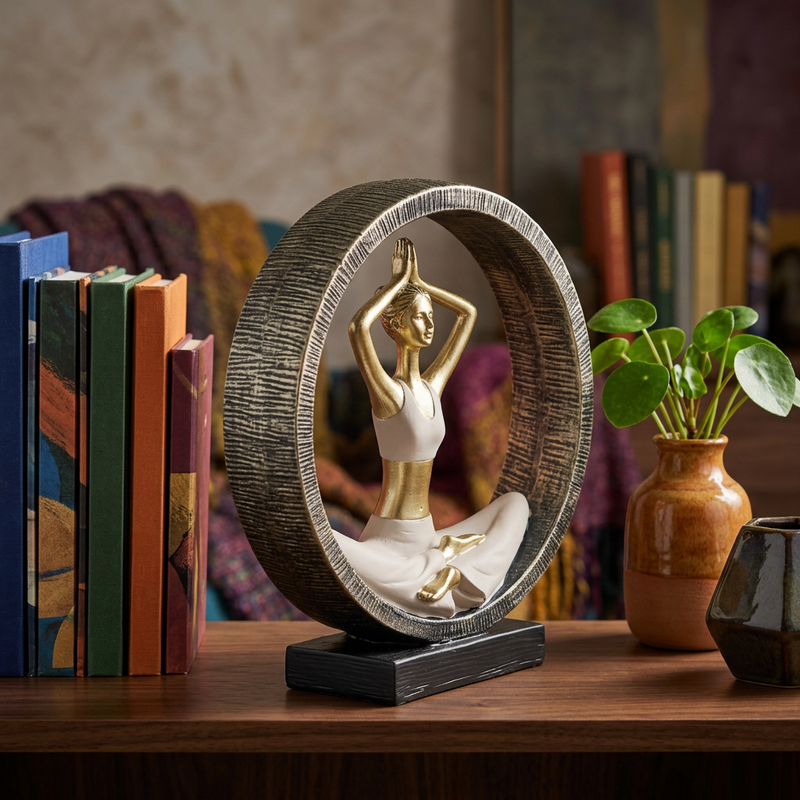 Overhead Namaste Yoga Pose Sculpture